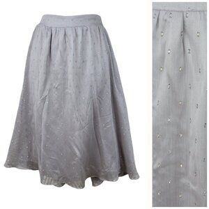 Marybelle Flare Midi Skirt Plus Size 2X 18/20 Elastic Waist Pull On Silver Grey
